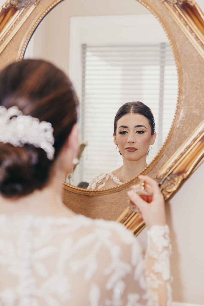 getting ready photos, wedding perfume 