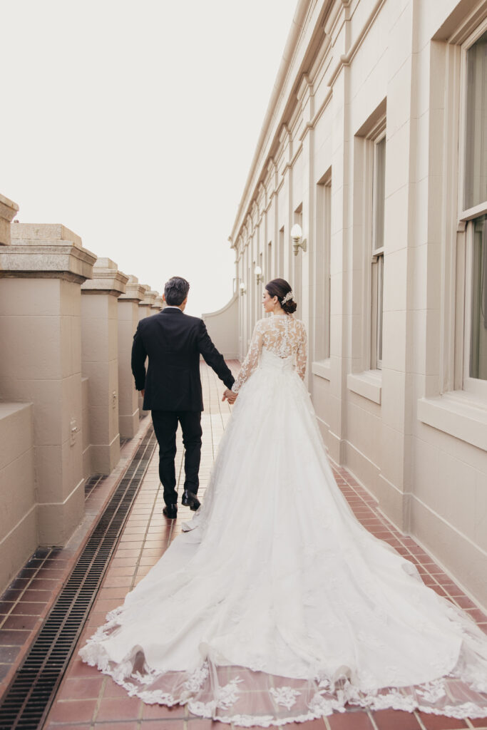 Grand 1401 wedding venue in Fresno California bride and groom portrait