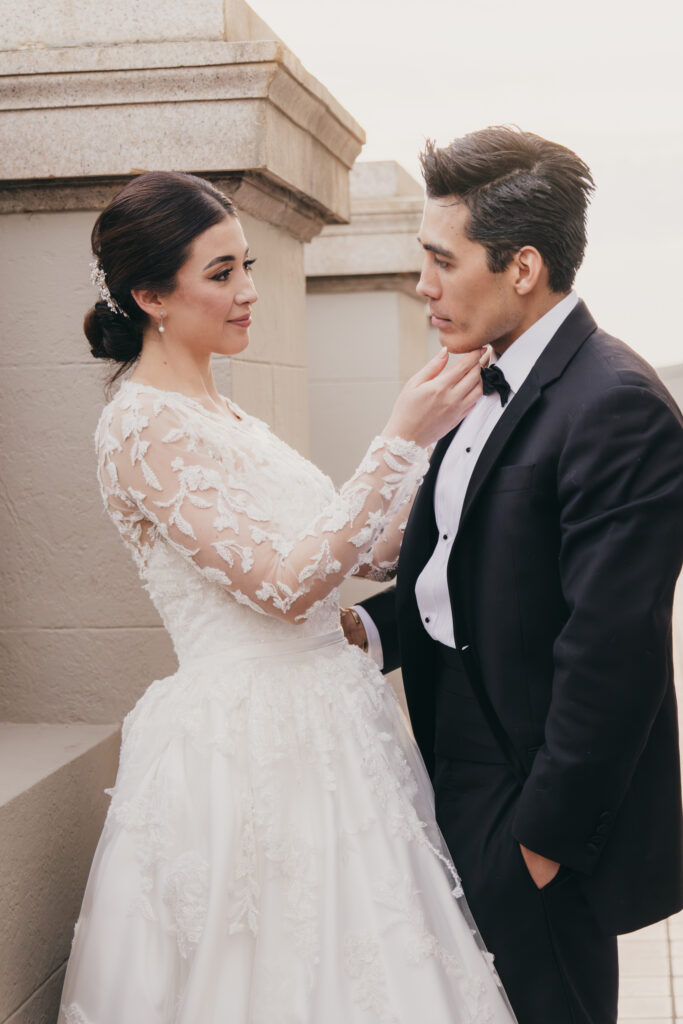 The Grand 1401 Fresno California bride and groom portrait