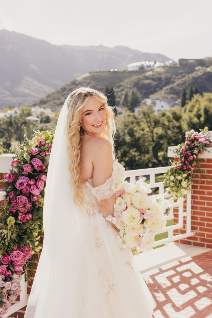 Bride portrait at Sherwood Country Club wedding editorial in Thousand Oaks California
