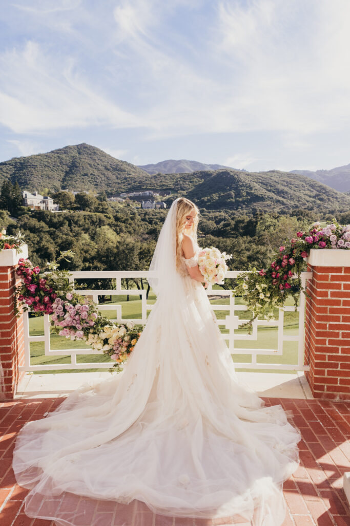 Bride portrait at Sherwood Country Club wedding editorial in Thousand Oaks California
