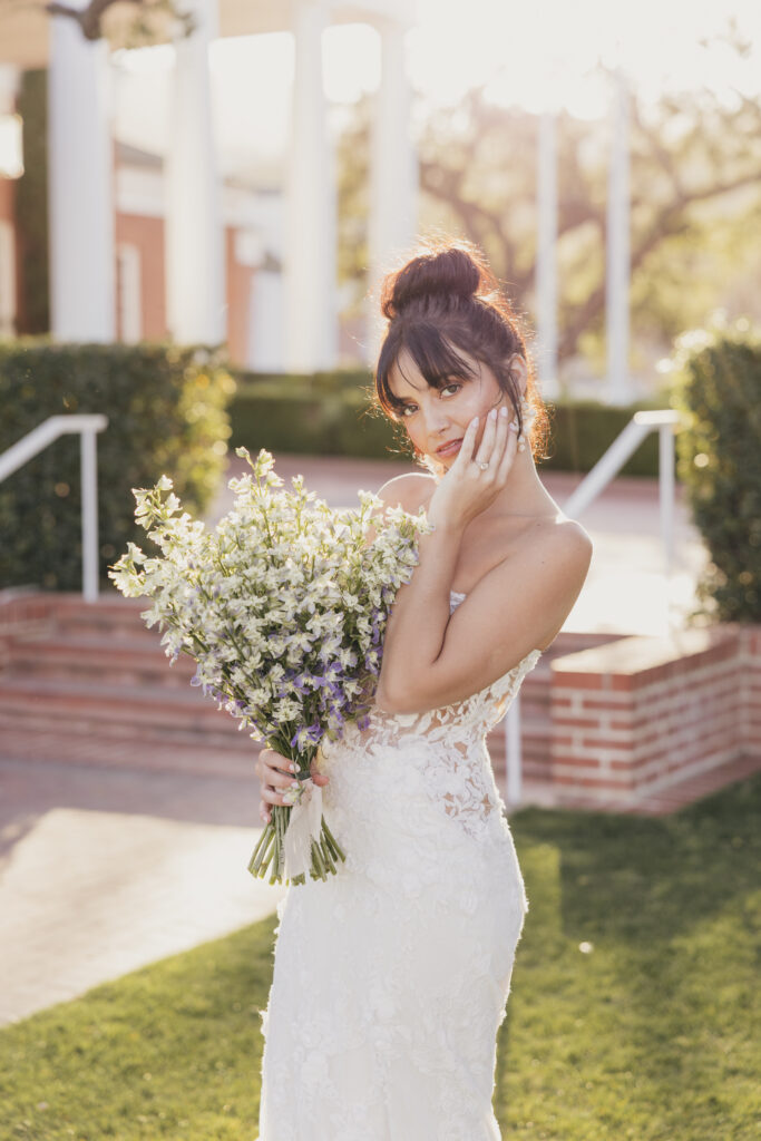 Bride portrait at Sherwood Country Club wedding editorial in Thousand Oaks California
