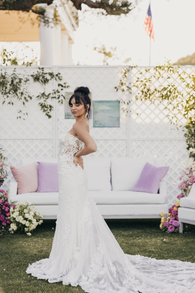 Bride portrait at Sherwood Country Club wedding editorial in Thousand Oaks California
