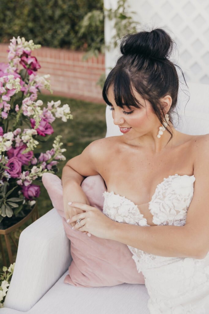 Bride portrait at Sherwood Country Club wedding editorial in Thousand Oaks California
