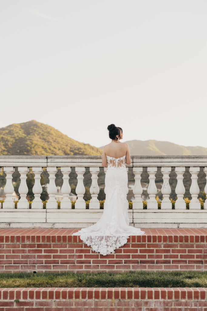 Bride portrait at Sherwood Country Club wedding editorial in Thousand Oaks California
